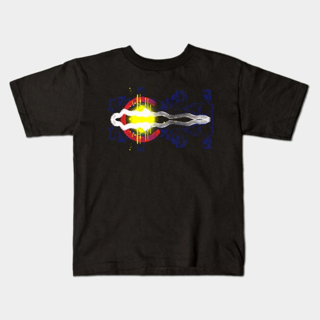 Colorado Reflection State Flag Sound Wave Art Kids T-Shirt by That5280Lady